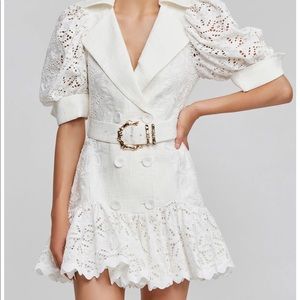Acler belter white eyelet dress